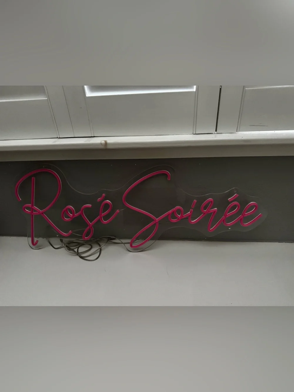 Pink Script 'Rosé Soirée' Neon Wall Sign